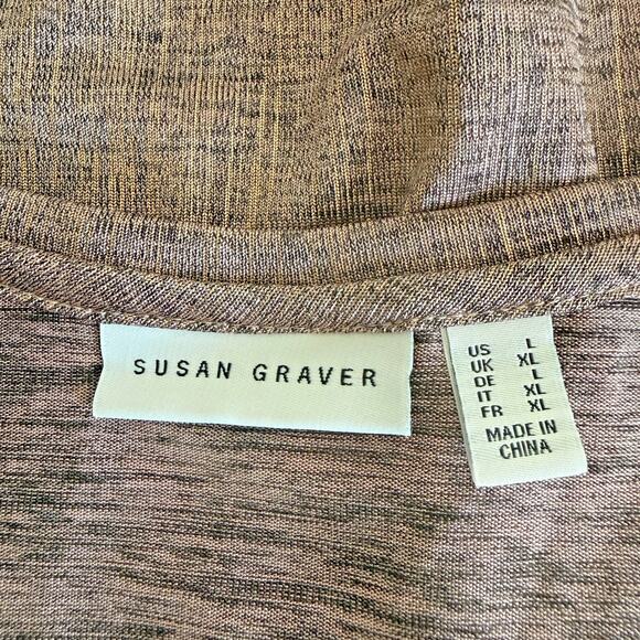 Susan Graver Womens Size Large Pink Liquid Knit Tunic Tank Top Blouse Shimmering - Picture 3 of 11